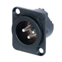 Neutrik XLR 3p  Chassis M Svart, 24 mm hull
