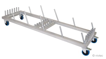 Nivtec rail trolley, large, for 12 large rails, 194 x 60cm