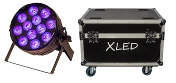 Bright Xled  HD RGBWAUV True1, 10 stk i flightcase, Xline