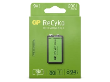 GP ReCyko Batteri Oppladbart "9V" NiMH 200mAh 1-pack