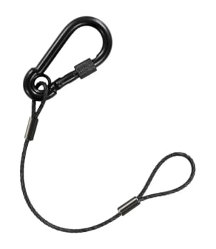 Sikkerhetswire   60cm 5mm 50kg WLL svart m/skrukarabin