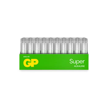 Batteri   1,5v AAA pakke á 40 batterier LR3 GP Super Alkalin