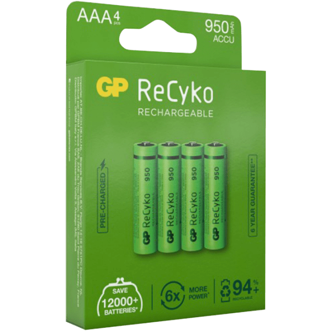 GP ReCyko Batteri Oppladbart AAA NiMH 1000mAh 4-pack