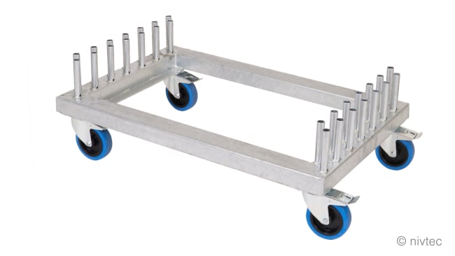 Nivtec rail trolley, small, for 14 small rails, 94 x 60cm