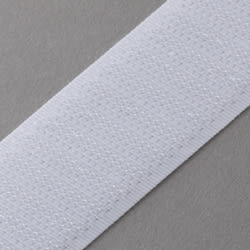 Borrelås 20mm hvit krok lim  Rull på 25 meter.