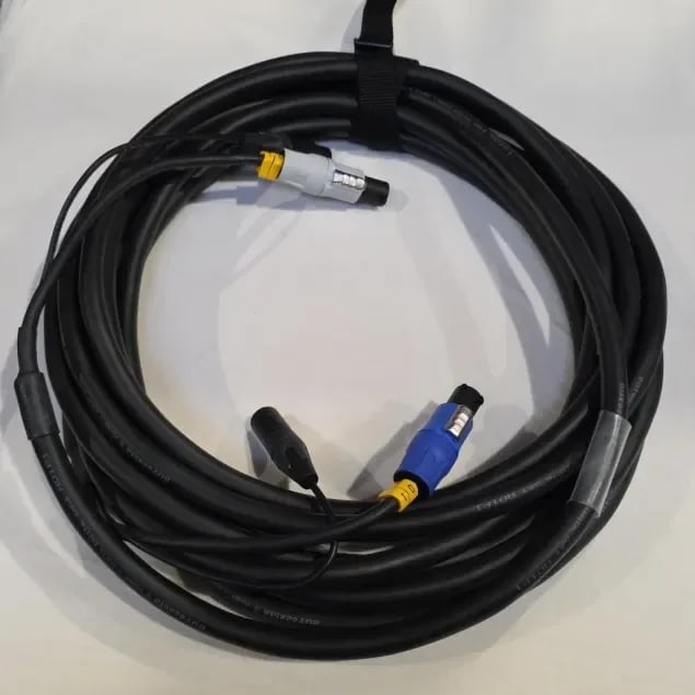 Hybridkabel PowerCon/XLR3P 10m m/stropp for lyd
