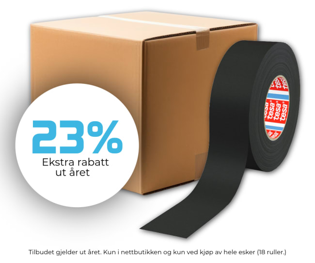 Tape  Gaffa   50mm 50m svart matt Tesa 53949 Nettopris.