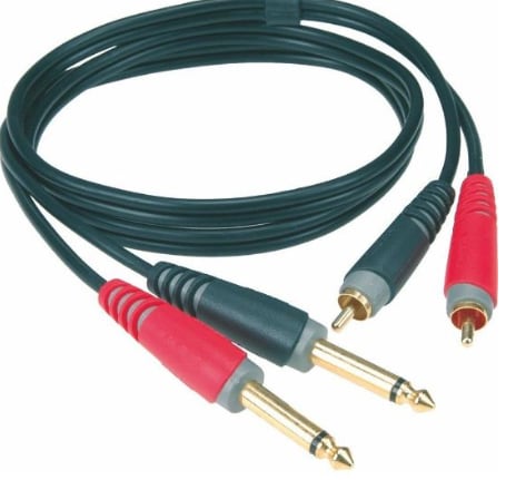 Klotz PM 2x overgangskabel, phono - jack, 3m