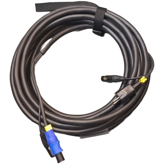Hybridkabel SchukoPowerCon/XLR3P   5m m/stropp for lyd