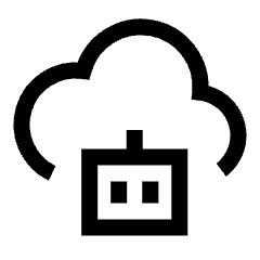 Ai Cloud Robot Icon from Sharp Line Set