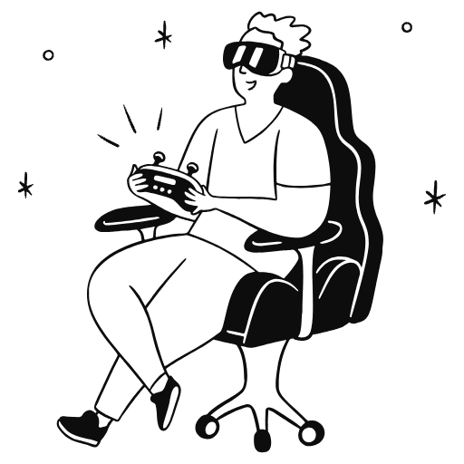 Gamer On Comfortable Chair 91 Illustration from Milano Set