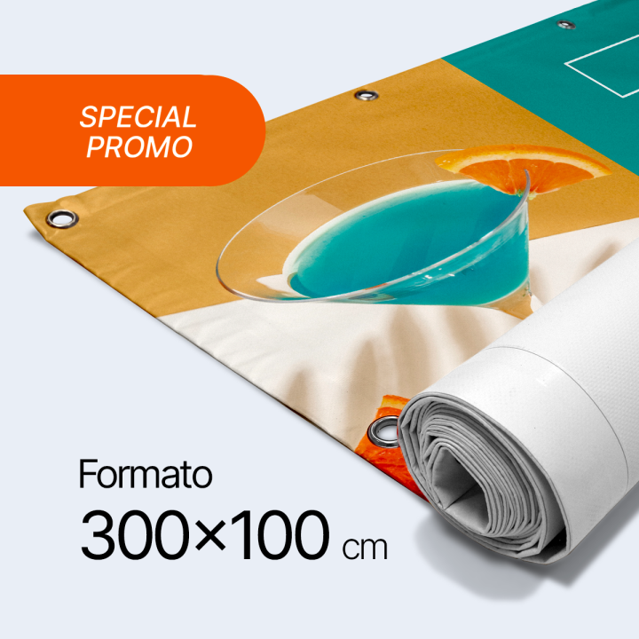Striscioni 300x100 cm Rinforzo e Occhielli Offerta Speciale 2
