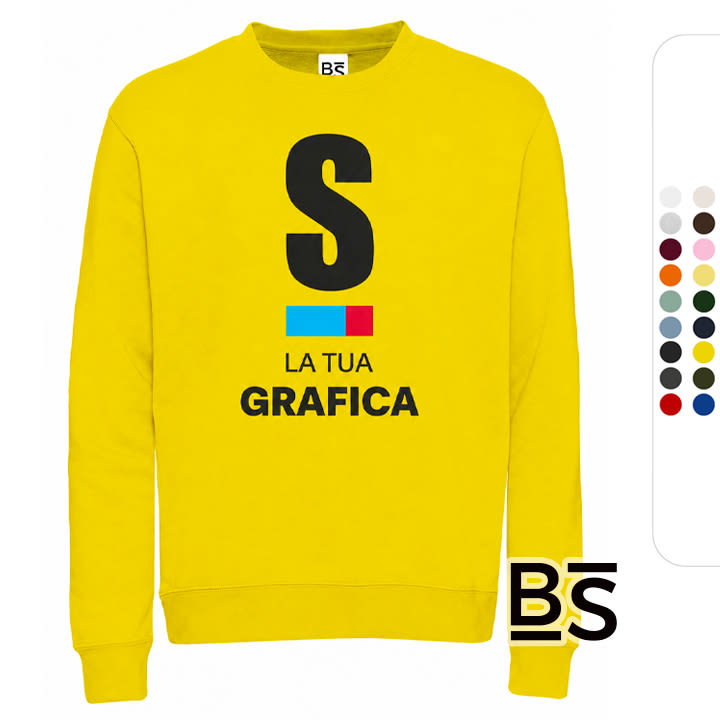 Felpa girocollo personalizzata Atlas con stampa DTF da StampaeStampe.it