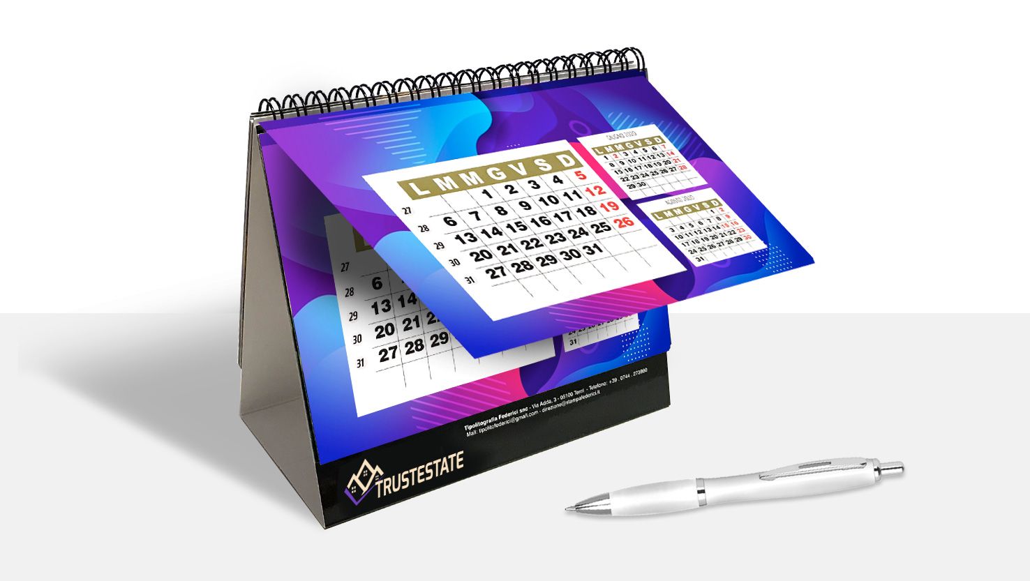 Calendario da tavolo personalizzato Stampa online Stampaestampe.it