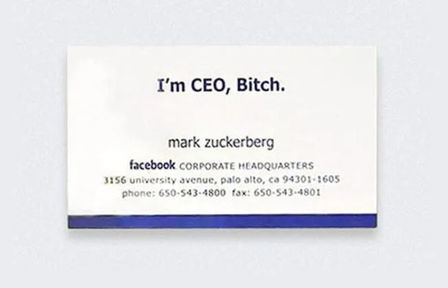 Biglietti da visita Mark Zuckerberg