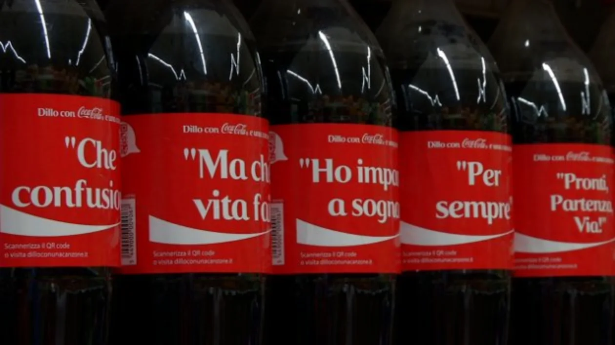 coca cola etichette titoli canzoni