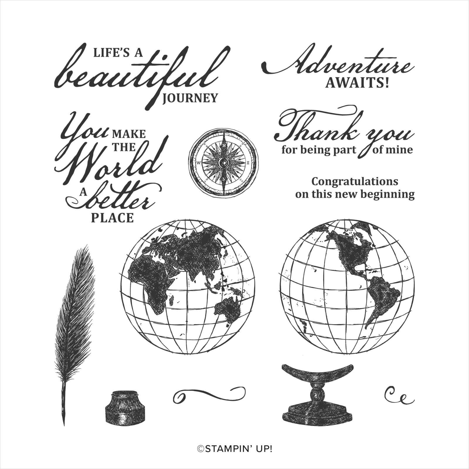 CLINGSTEMPELSET BEAUTIFUL WORLD (ENGELS)