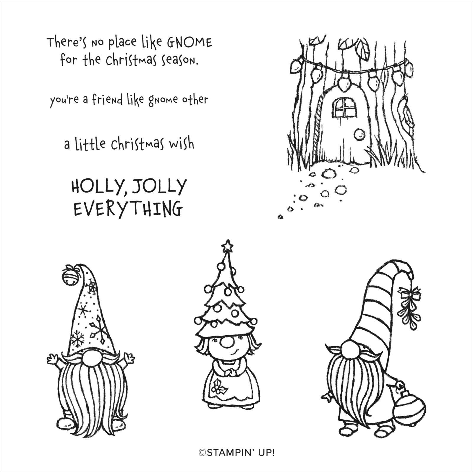 GNOME FOR THE HOLIDAYS CLING STAMP SET (ENGLISH)