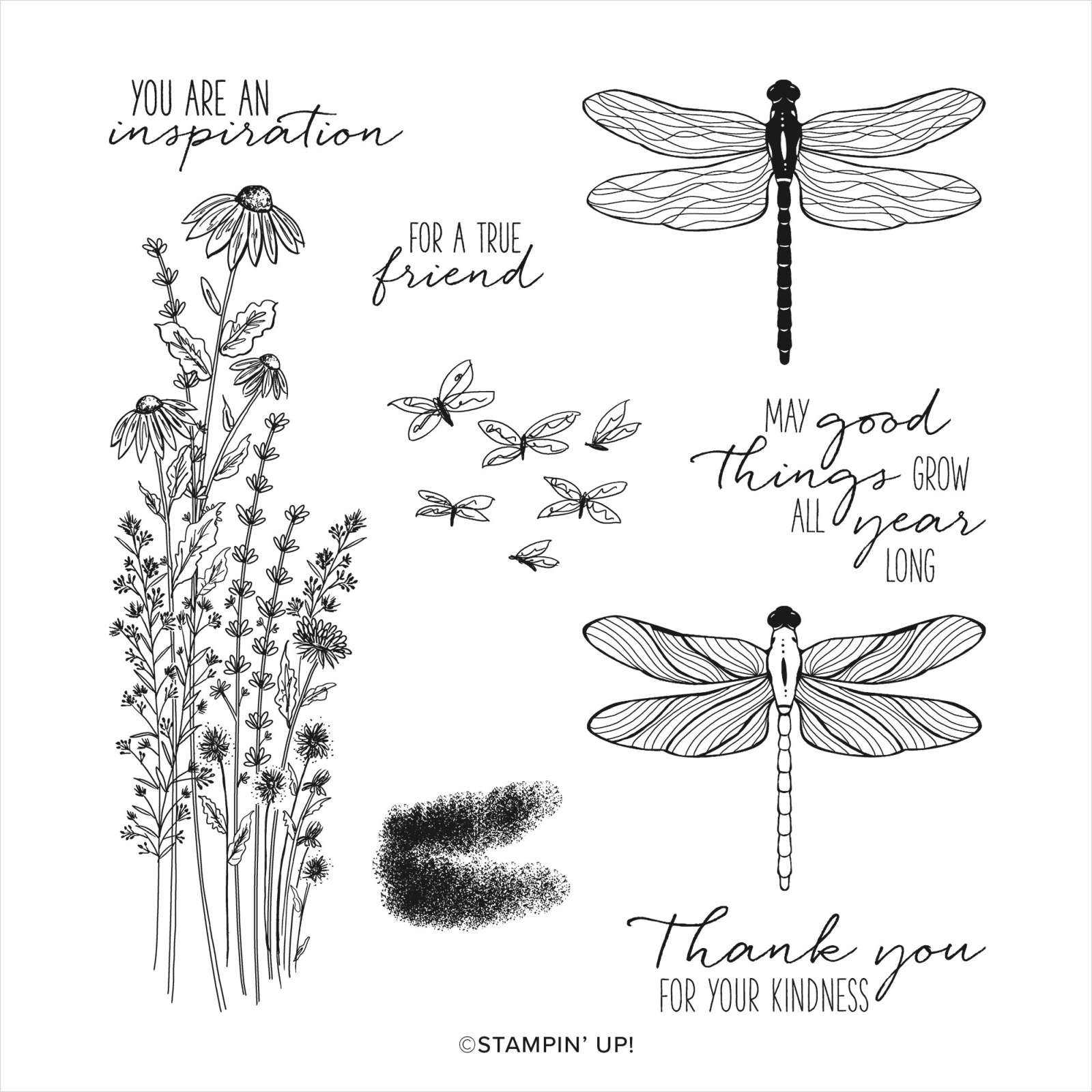 DRAGONFLY GARDEN CLING STAMP SET