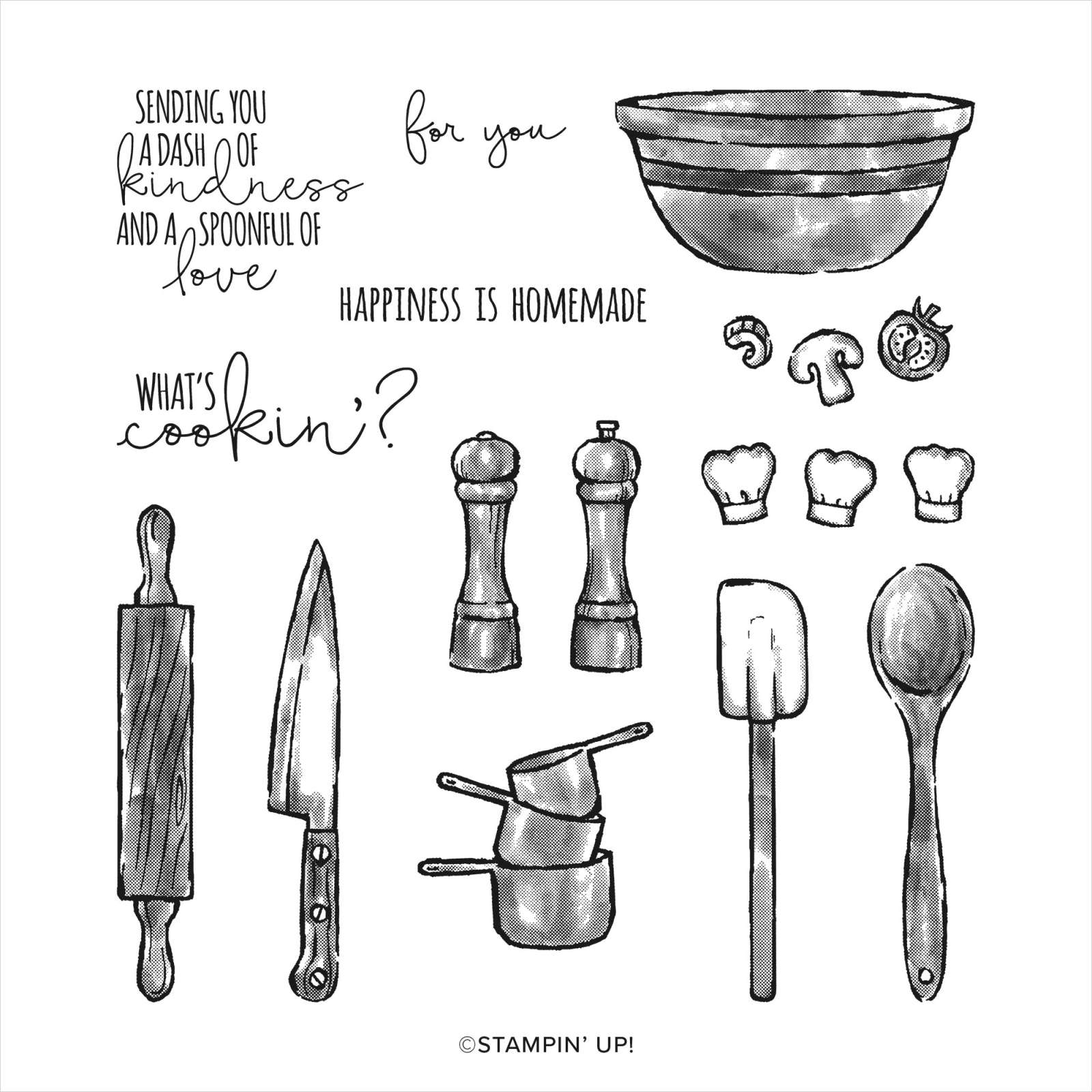 WHAT'S COOKIN' CLING STAMP SET