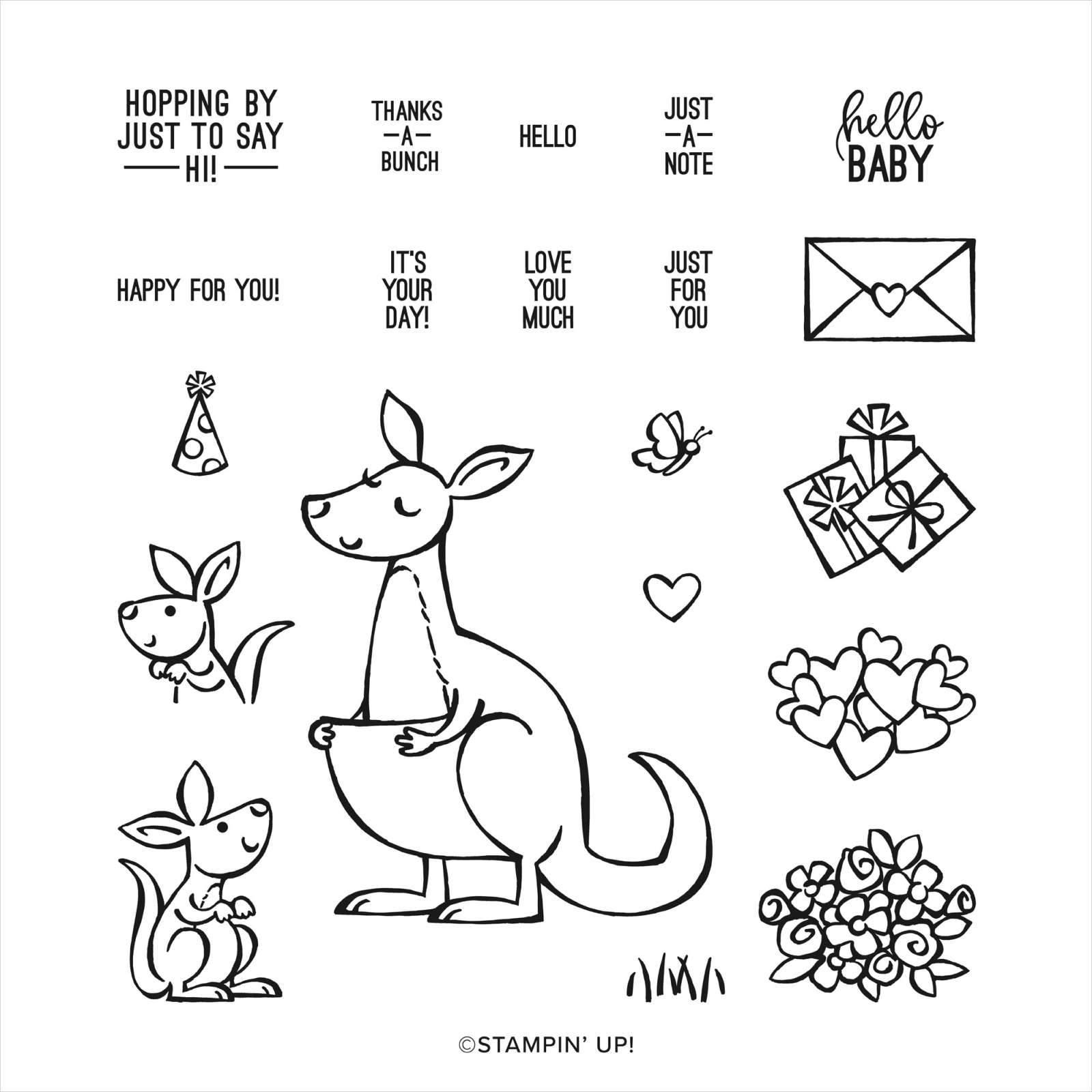 KANGAROO & COMPANY PHOTOPOLYMER STAMP SET STAMPIN UP