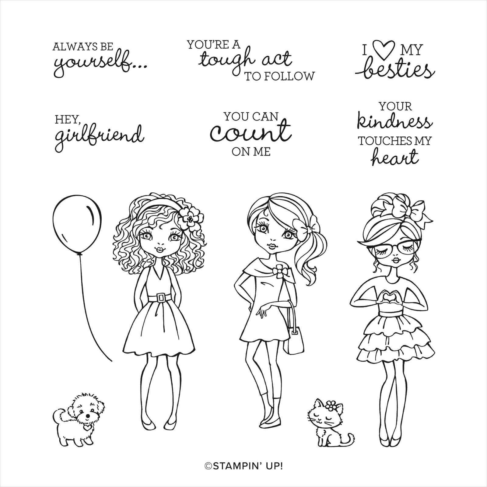 HEY GIRLFRIEND CLING STAMP SET