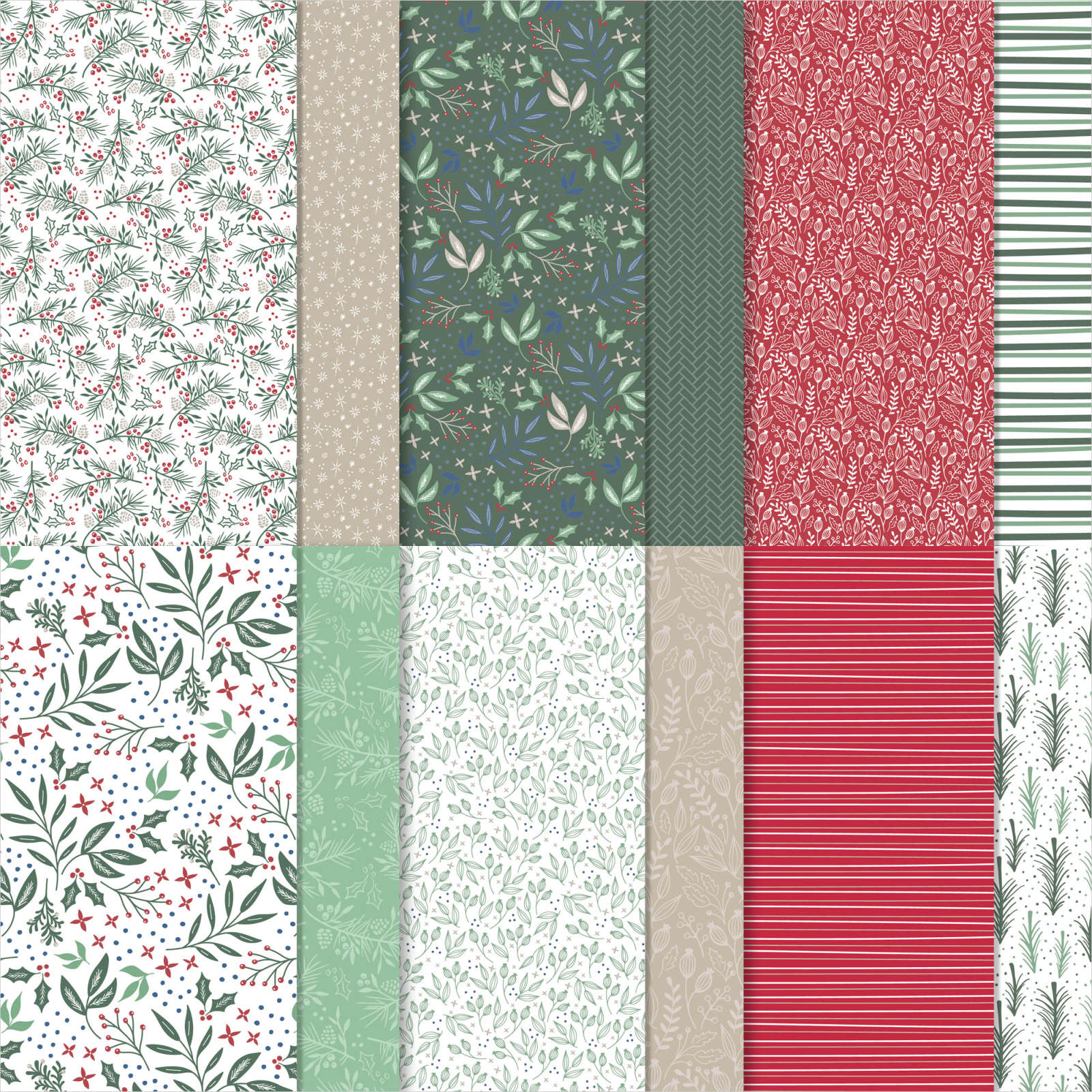 DESIGNERPAPIER 6" X 6" (15,2 X 15,2 CM) WUNDERBAR WEIHNACHTLICH