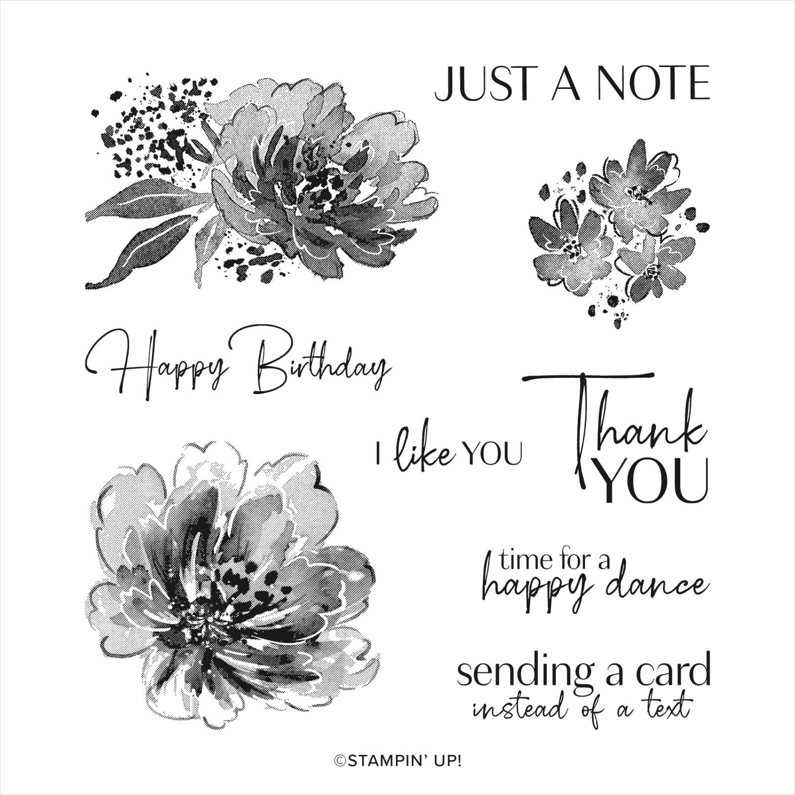 FLOWING FLOWERS CLING STAMP SET BY STAMPIN' UP!