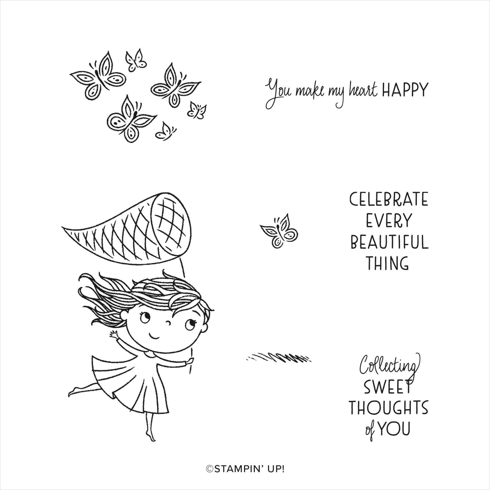 CATCHING BUTTERFLIES CLING STAMP SET (ENGLISH)