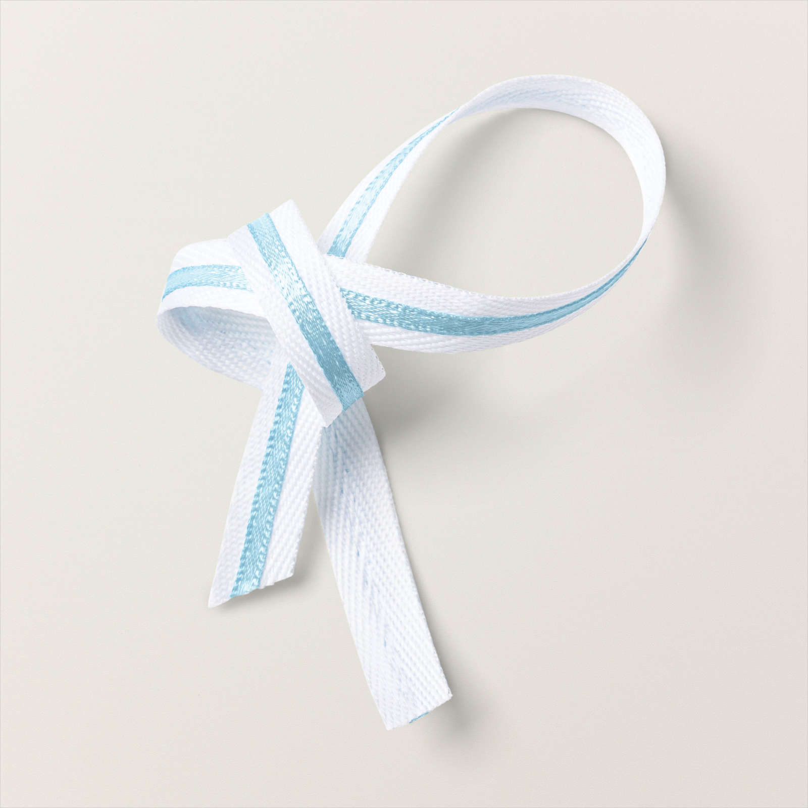 3/8" (1 CM) DOPPELT BESTICKTES GESCHENKBAND IN BABYBLAU UND WEISS