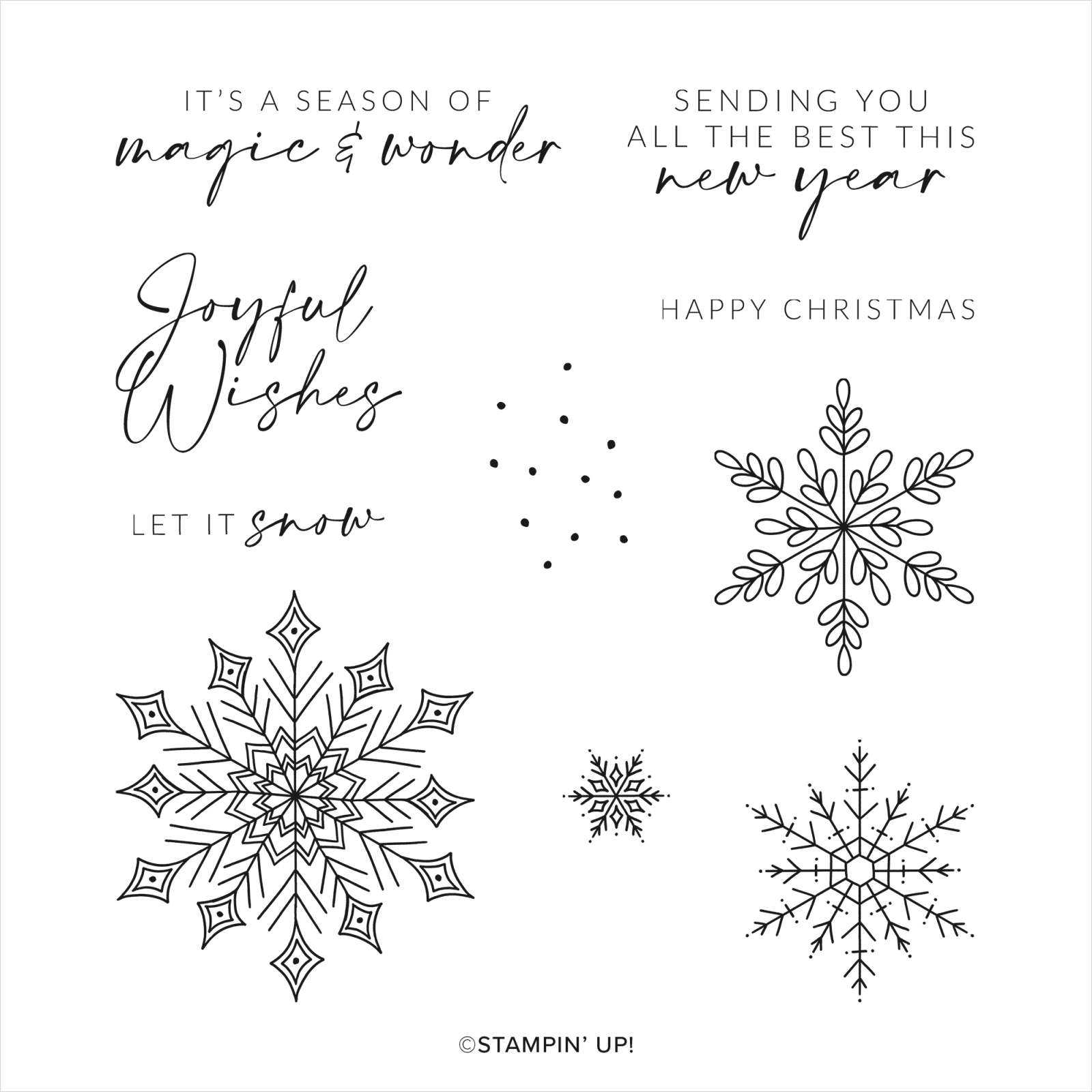 JOYFUL FLURRY CLING STAMP SET (ENGLISH)