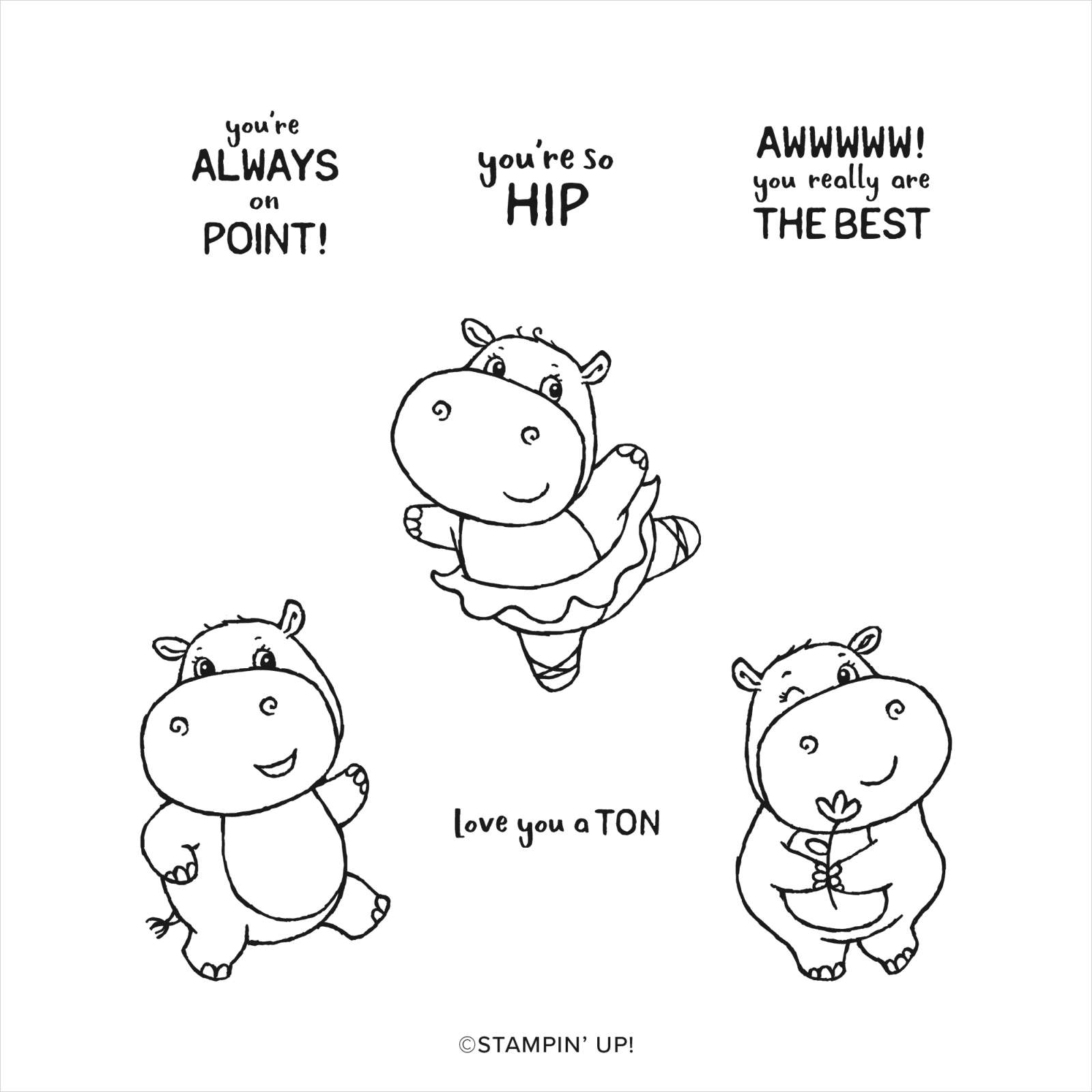 HIPPEST HIPPOS CLING STAMP SET (ENGLISH)