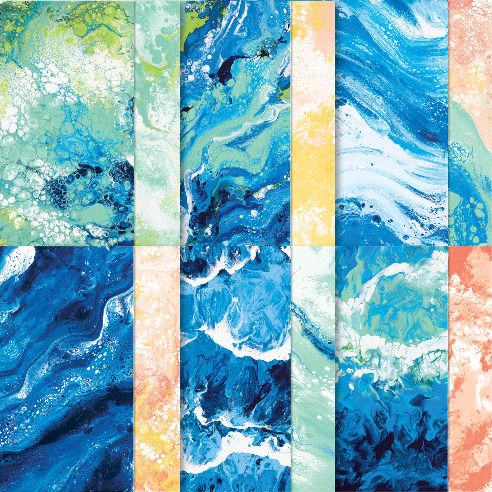 GROOTSE GOLVEN-DESIGNPAPIER 12" X 12" (30,5 X 30,5 CM)