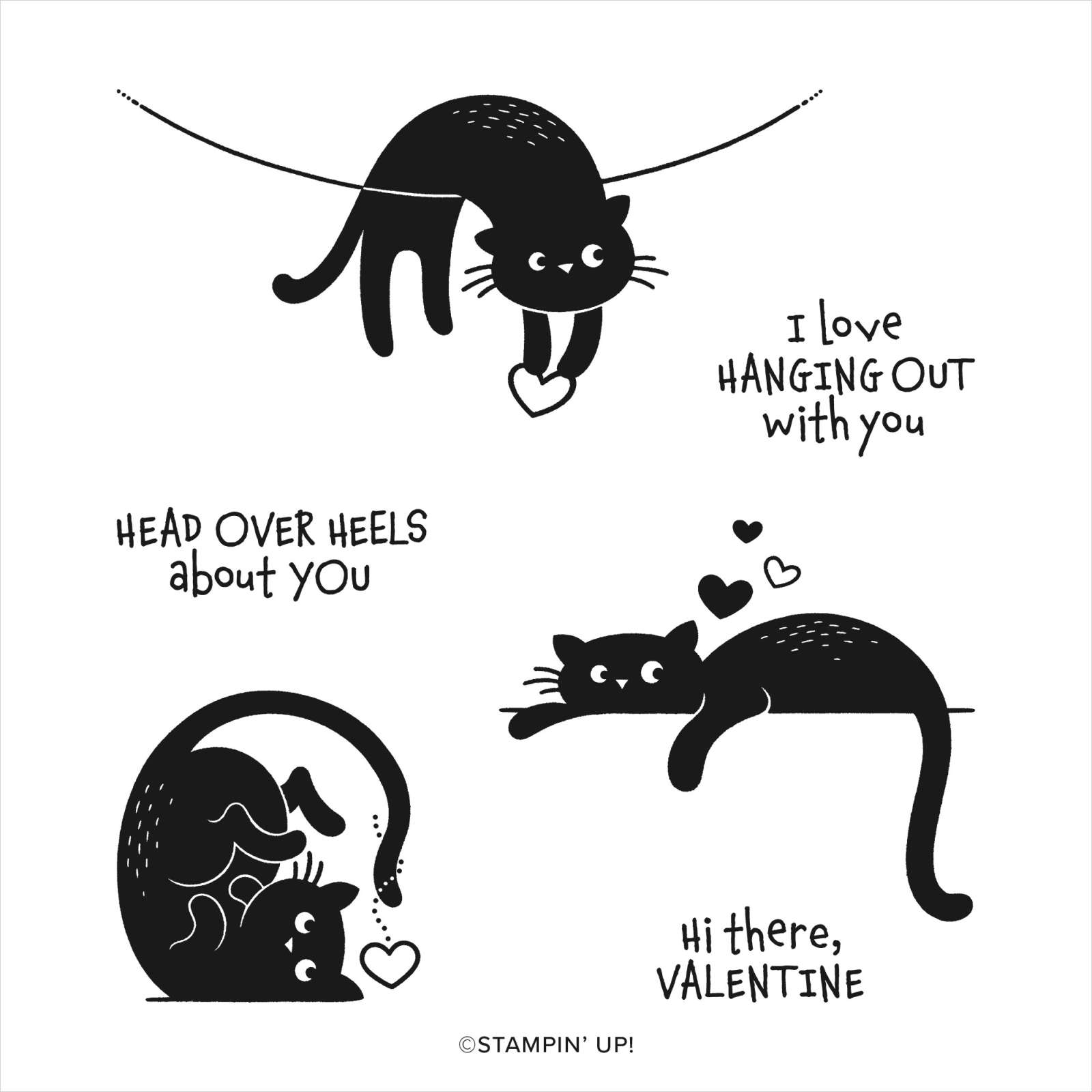 LOVE CATS CLING STAMP SET (ENGLISH)