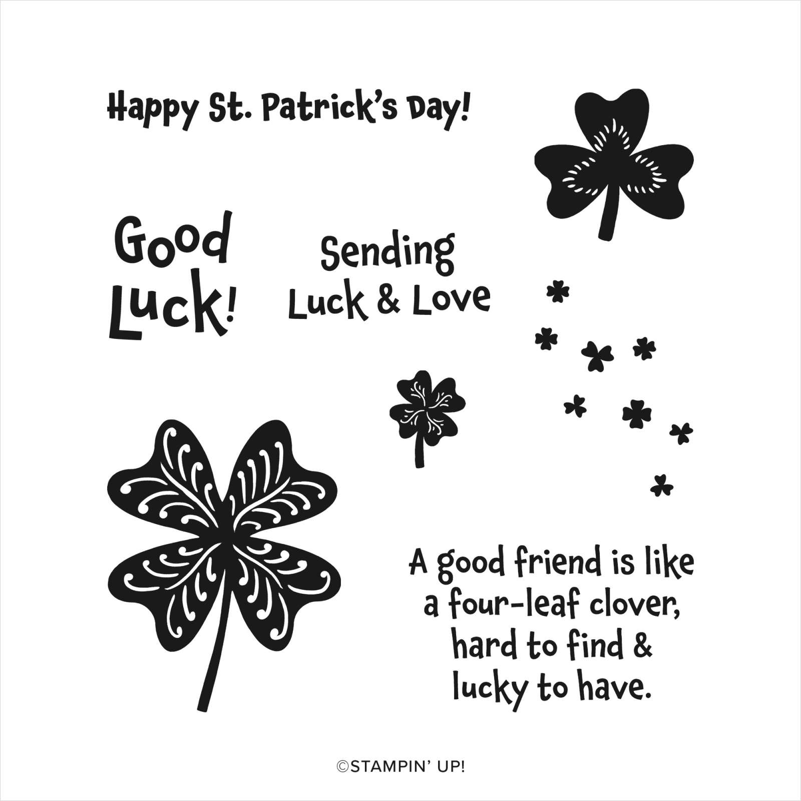 LUCKY CLOVER CLING STAMP SET (ENGLISH)