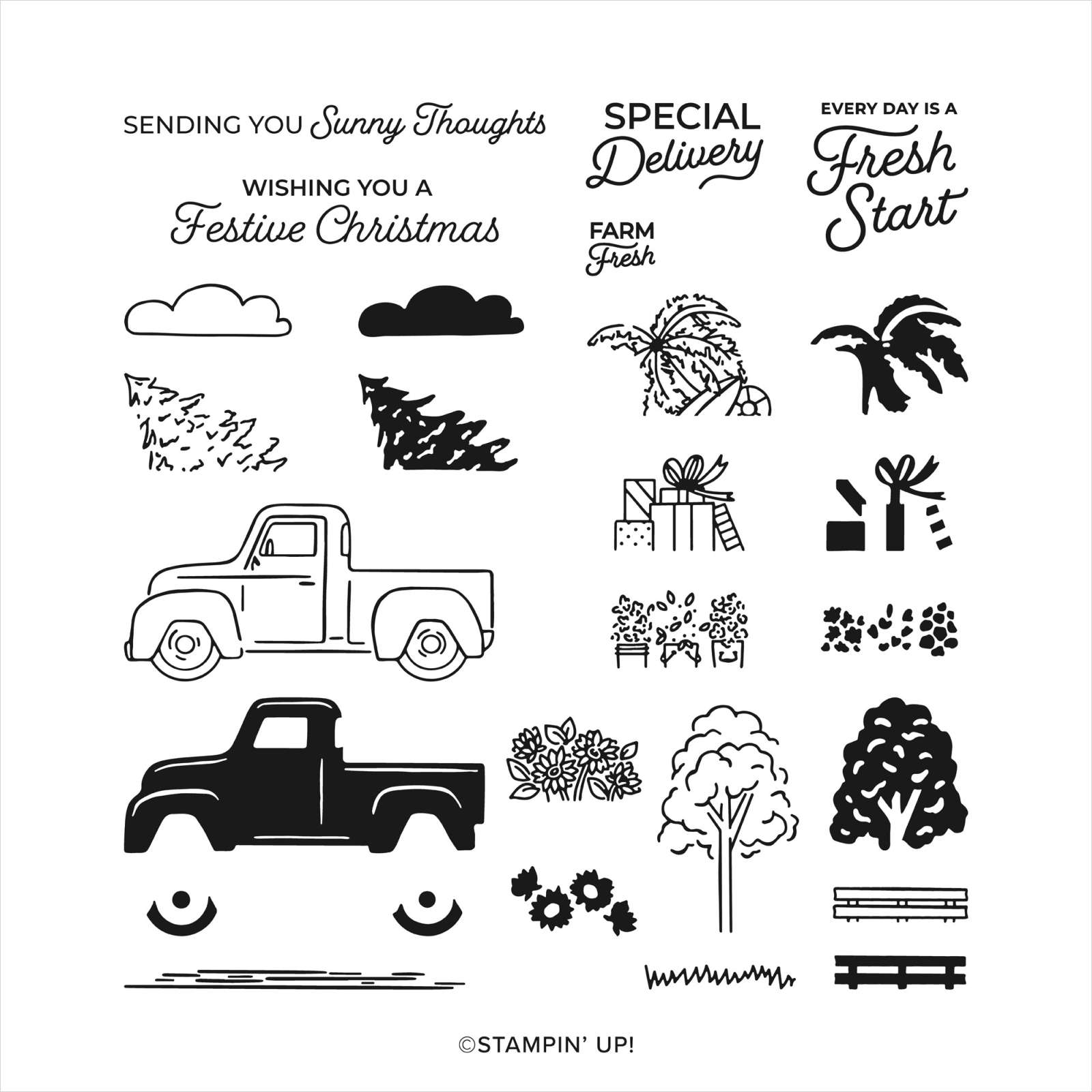 TRUCKING ALONG PHOTOPOLYMER STAMP SET (ENGLISH)