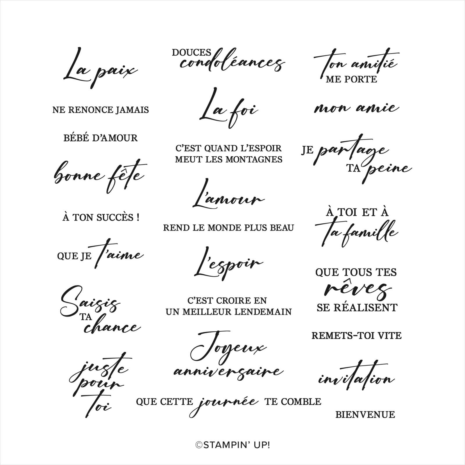 SET DE TAMPONS EN RÉSINE AMOUR SANS LIMITES (FRANÇAIS)