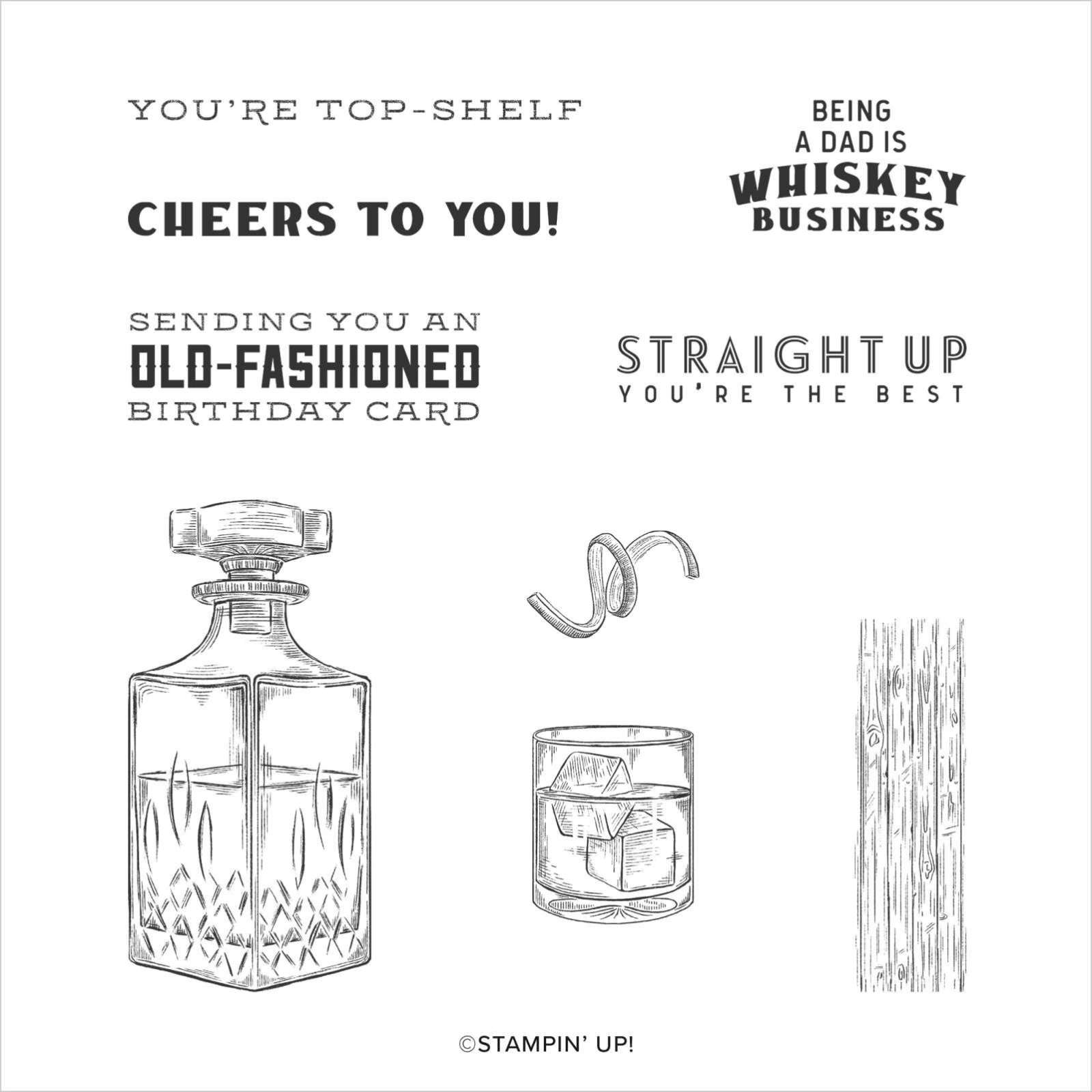 WHISKEY BUSINESS CLING STAMP SET (EN)