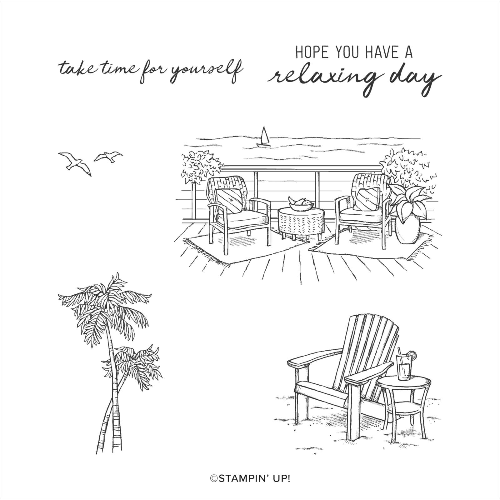 SEASIDE VIEW CLING STAMP SET