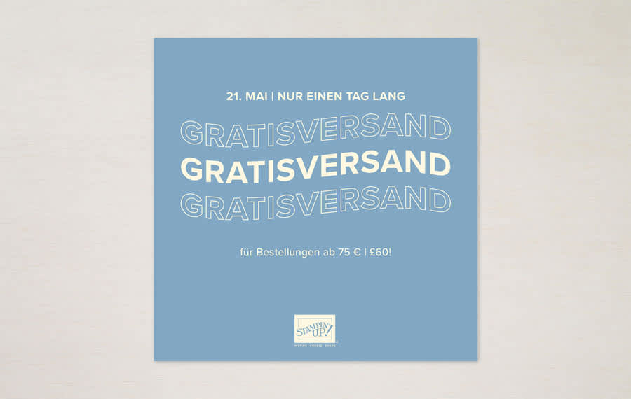 Gratisversand am 21. Mai 2024