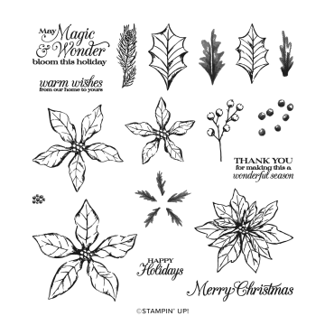 POINSETTIA PETALS PHOTOPOLYMER STAMP SET (ENGLISH)