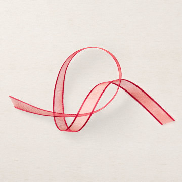 REAL RED 3/8 (1 CM) SHEER RIBBON 