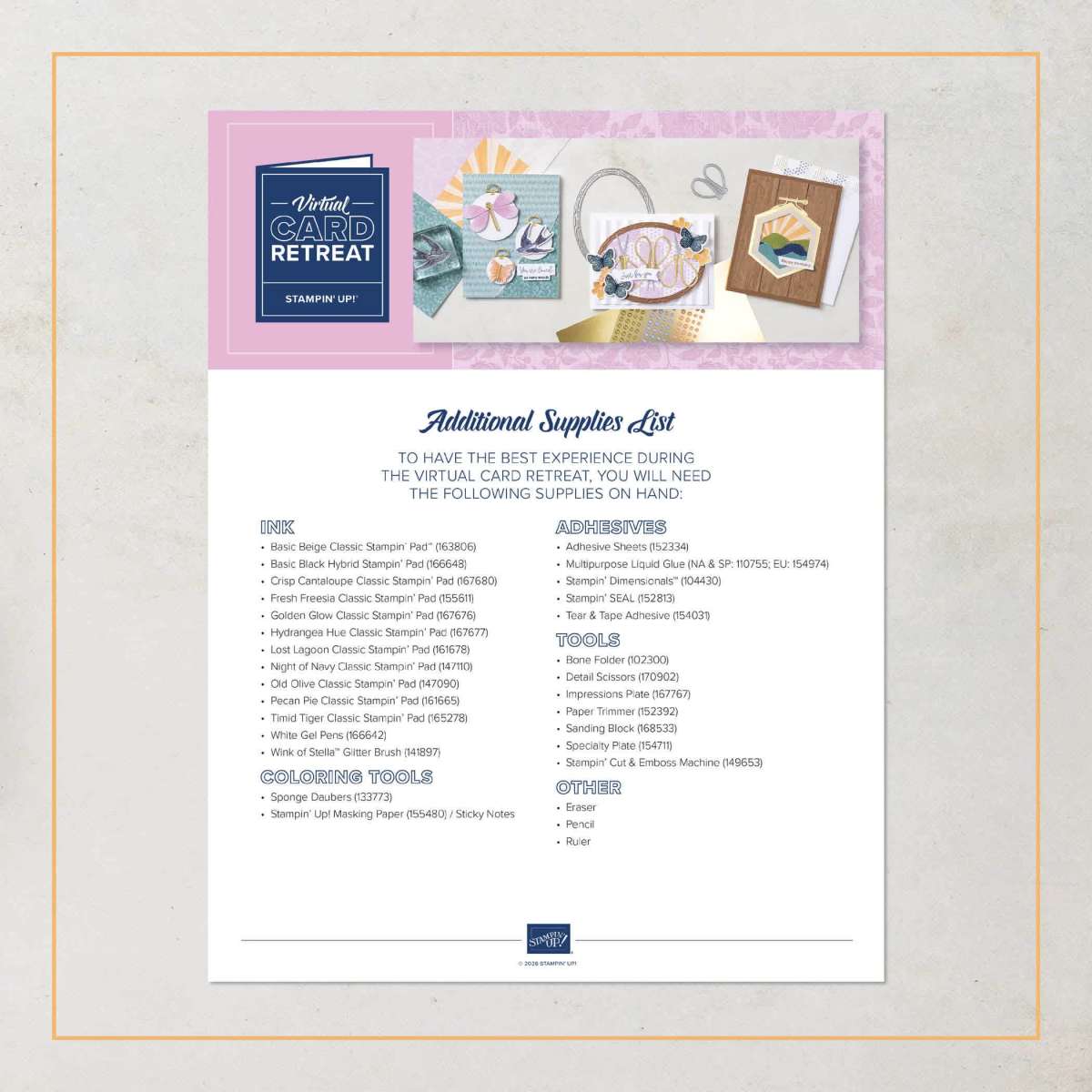 2026 October Card Retreat | Stampin' Up!