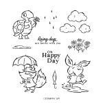 PLAYING IN THE RAIN CLING STAMP SET (ENGLISH)