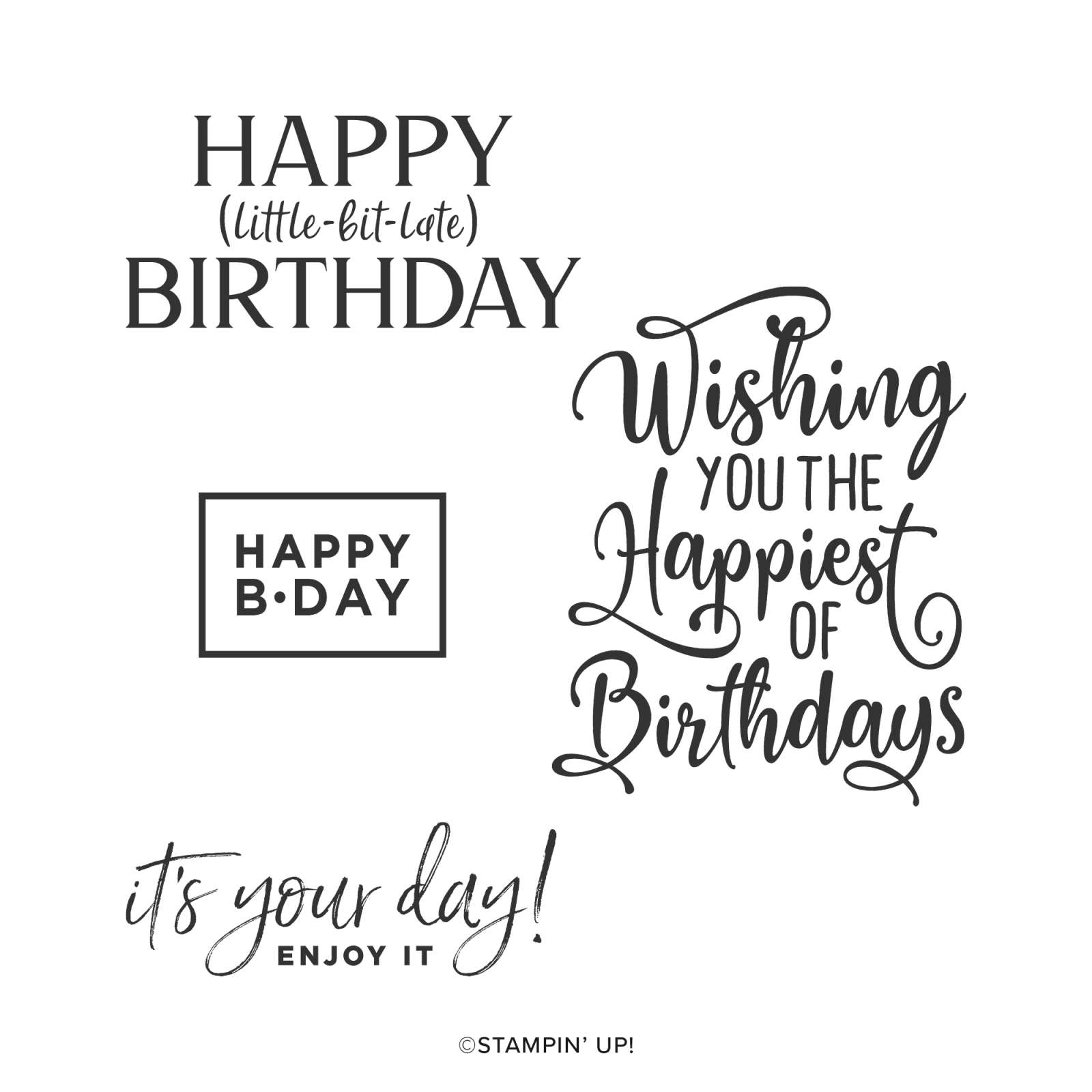 Stampin' Up! - HAPPIEST OF BIRTHDAYS CLING STAMP SET (ENGLISH)