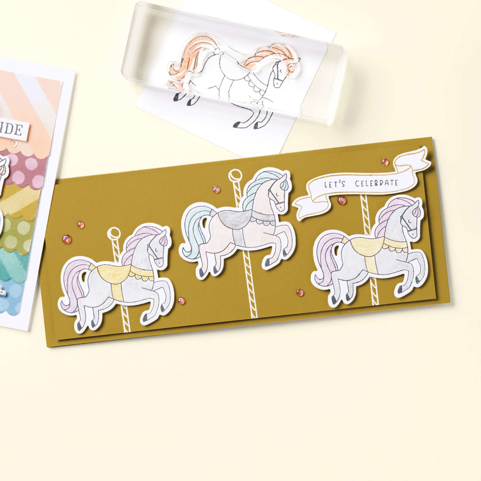 Carousel Horses Clear Stamp and Cutting Dies for Card Making,diy Scrapbook  Craft