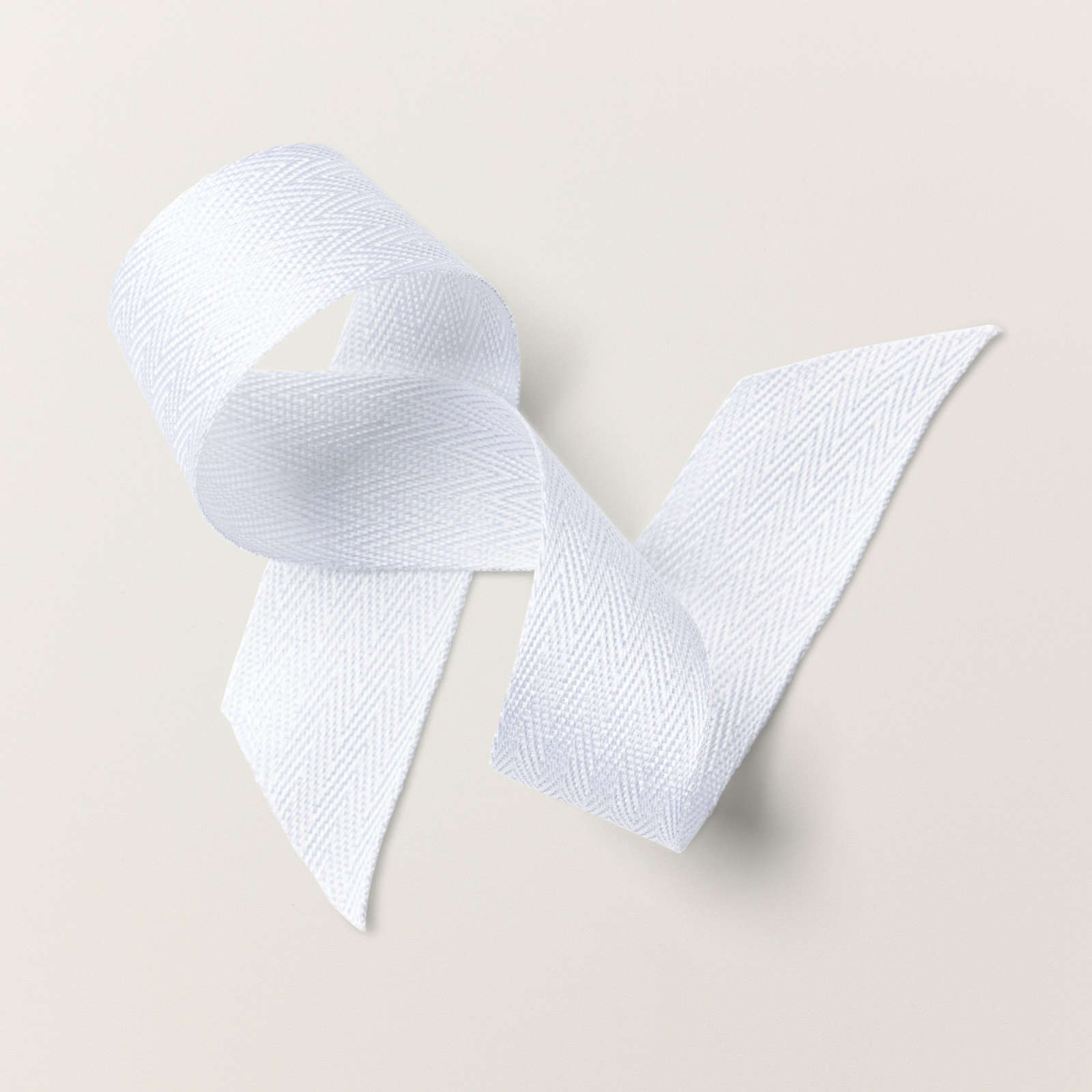 White Herringbone Ribbon