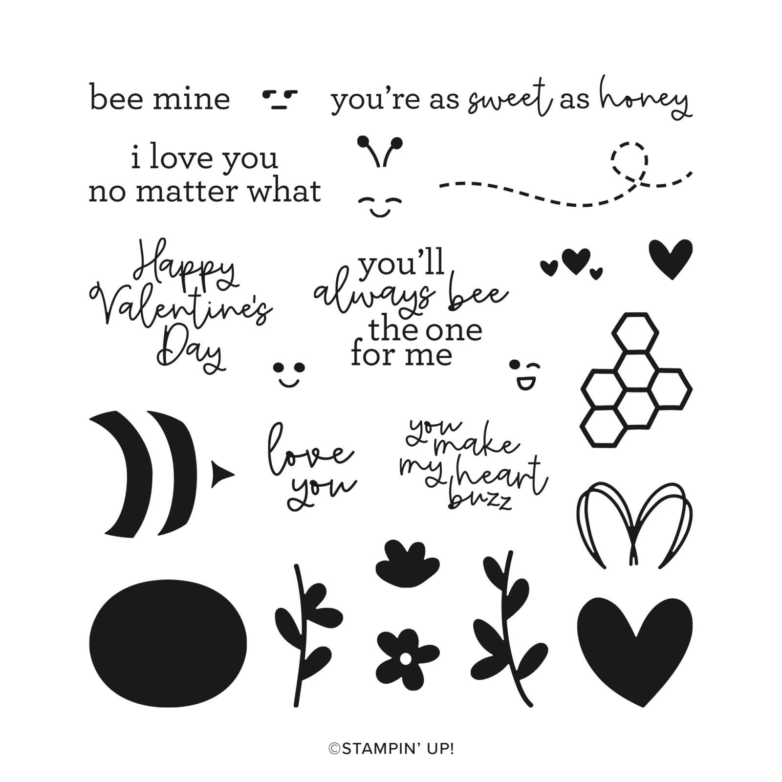 BEE MY VALENTINE PHOTOPOLYMER STAMP SET (ENGLISH)