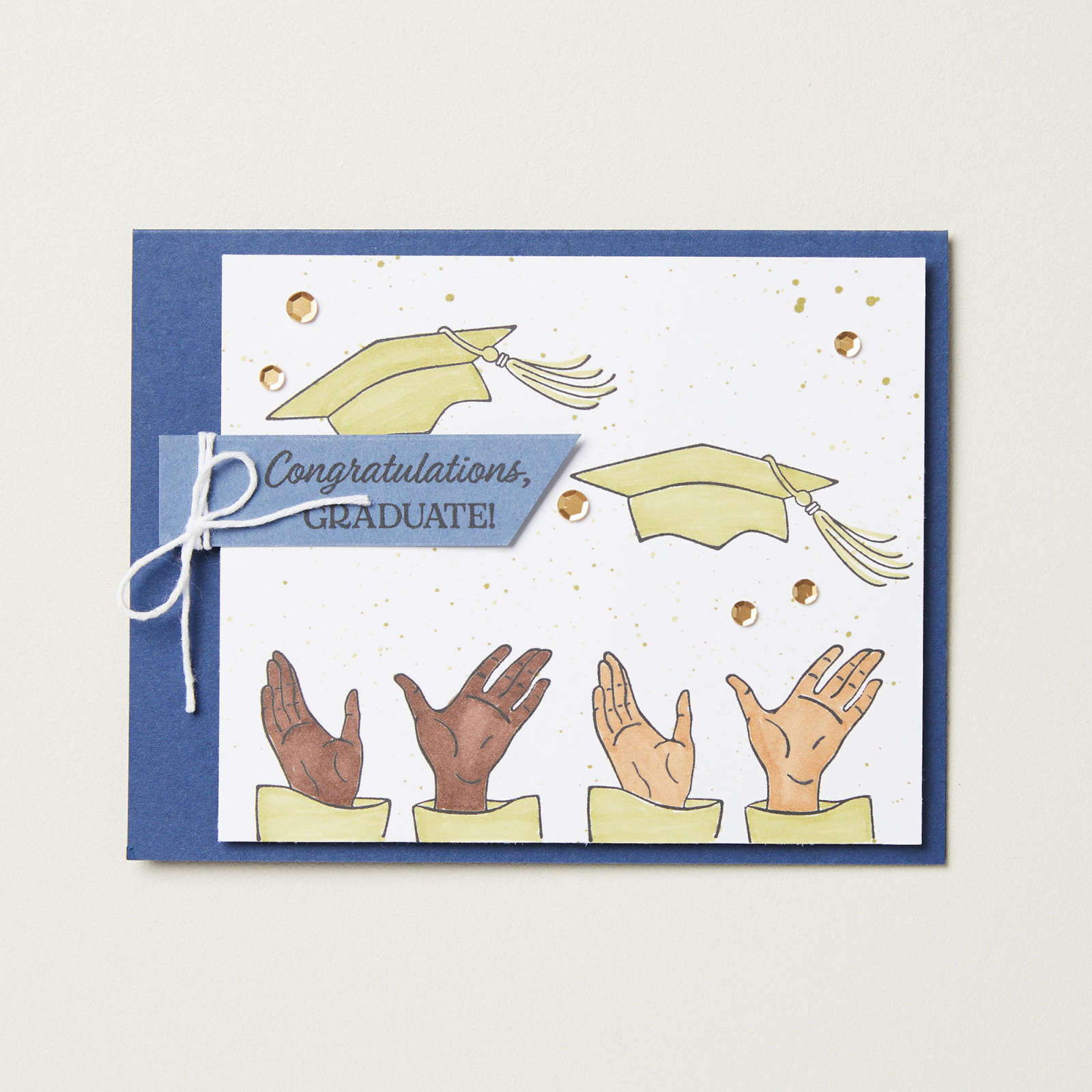 CAP & GOWN CLING STAMP SET (ENGLISH)