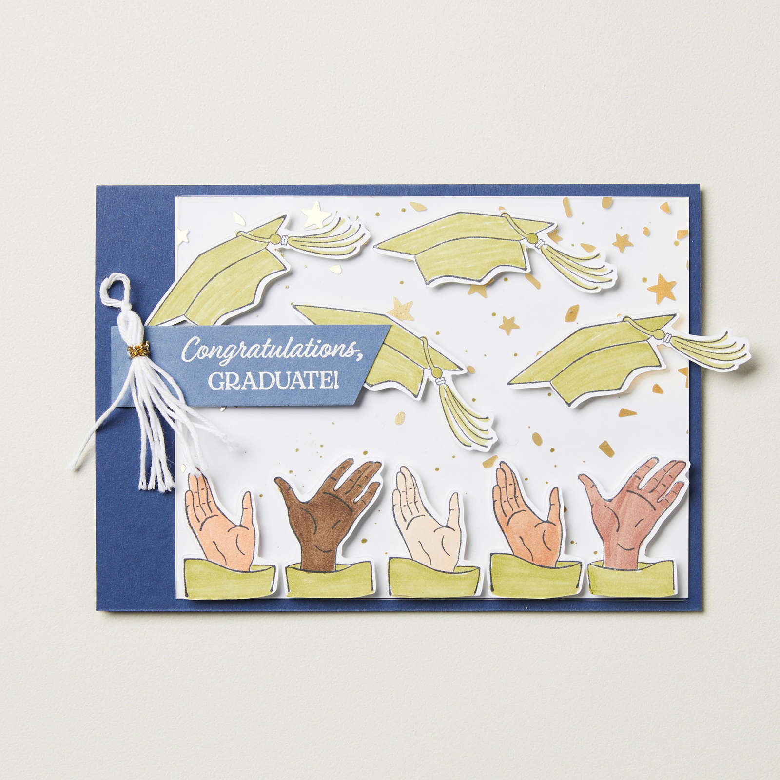 CAP & GOWN CLING STAMP SET (ENGLISH)